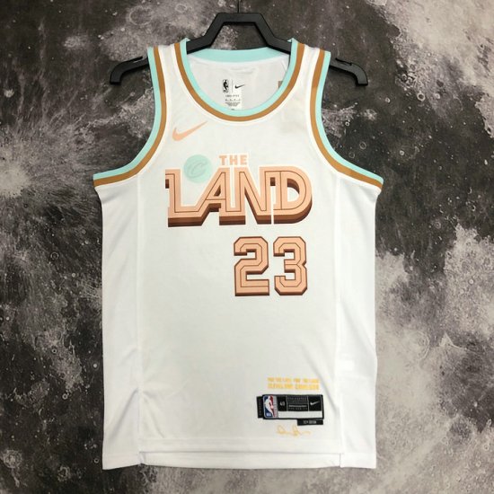 Maillot de Basket #23 James Cleveland Cavaliers 22-23 city Blanc